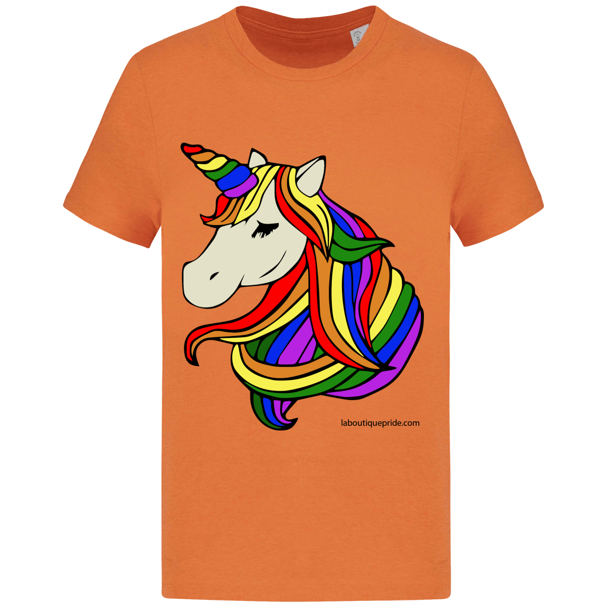T-shirt manches courtes licorne arc-en-ciel