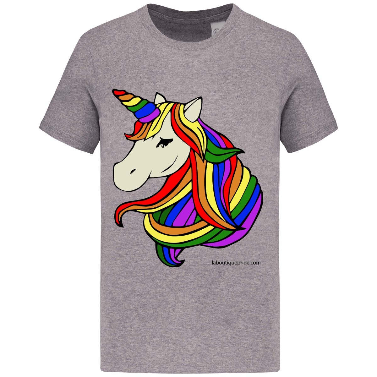 T-shirt manches courtes licorne arc-en-ciel