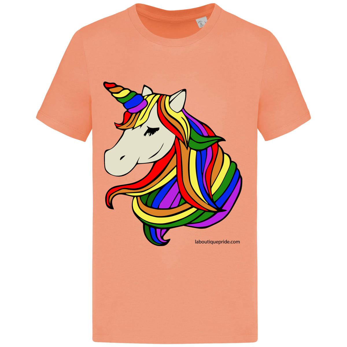 T-shirt manches courtes licorne arc-en-ciel