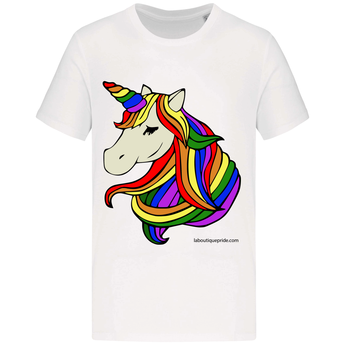 T-shirt manches courtes licorne arc-en-ciel