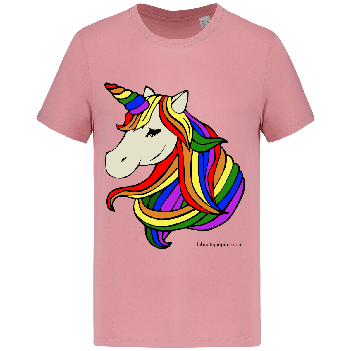 T-shirt manches courtes licorne arc-en-ciel