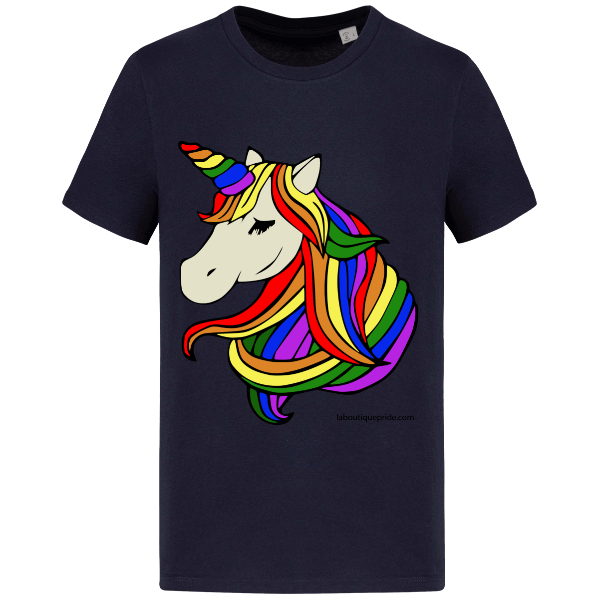T-shirt manches courtes licorne arc-en-ciel