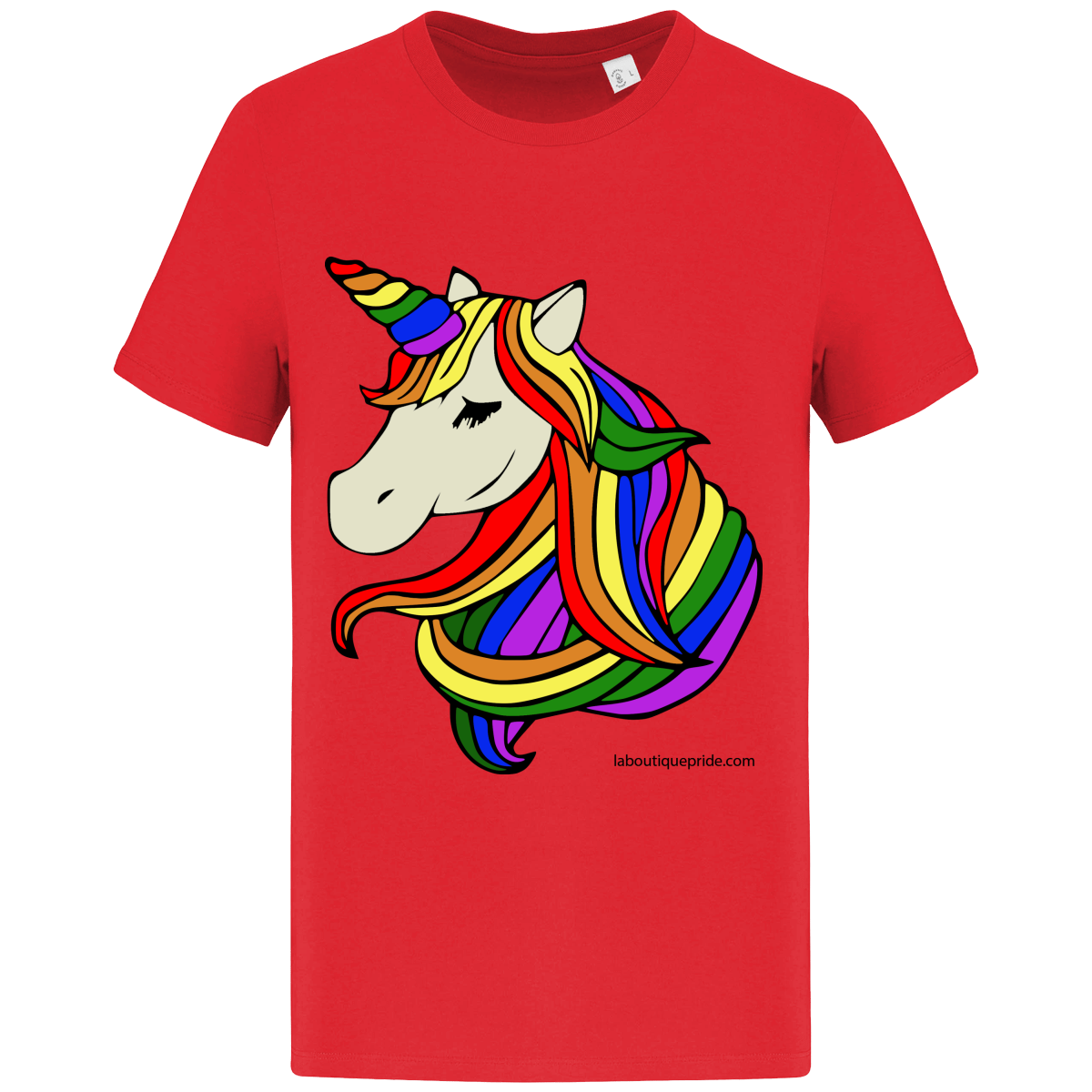 T-shirt manches courtes licorne arc-en-ciel